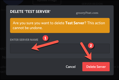 Potwierdź usunięcie serwera Discord