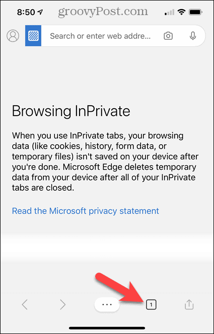 Przeglądanie InPrivate w Edge na iOS