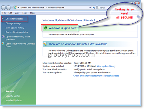 Windows Update Menu dla Windows Vista