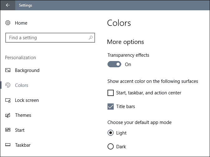 niestandardowi twórcy systemu Windows 10 aktualizują kolory