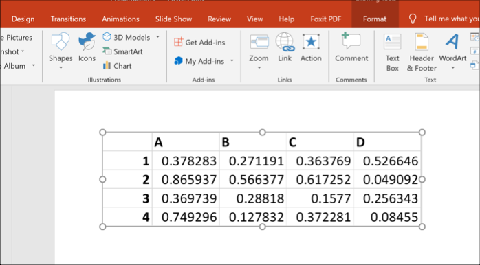 Dane programu Excel jako obiekt w programie PowerPoint