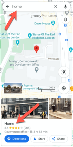 Zapisany adres w Mapach Google