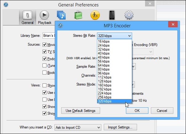 320 kb / s