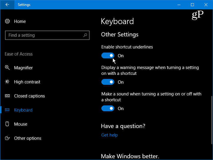 Uczyń Windows 10 klawiszami podkreślenia i podświetlenia menu