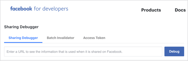 Użyj narzędzia Debugger, aby upewnić się, że Facebook pobiera właściwy obraz podglądu łącza do Facebooka.