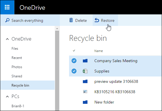 3 OneDrive Recycle Bin Restore