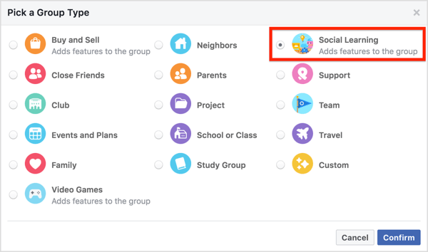 Aby ustawić swoją grupę na Social Learning, kliknij Więcej pod okładką grupy i wybierz Edytuj ustawienia grupy.