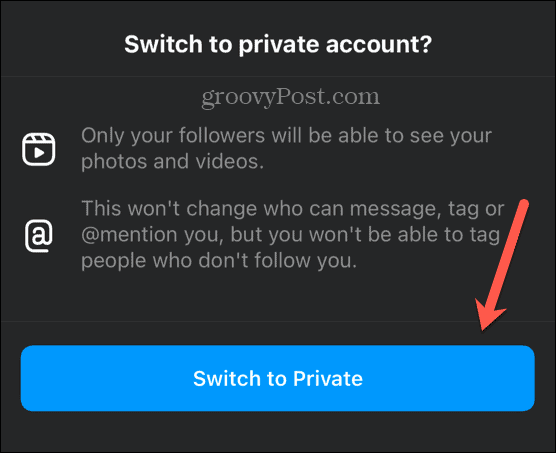 Instagram przełącz się na prywatny