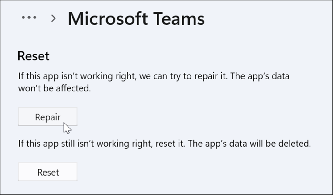 naprawa Microsoft Teams naprawa