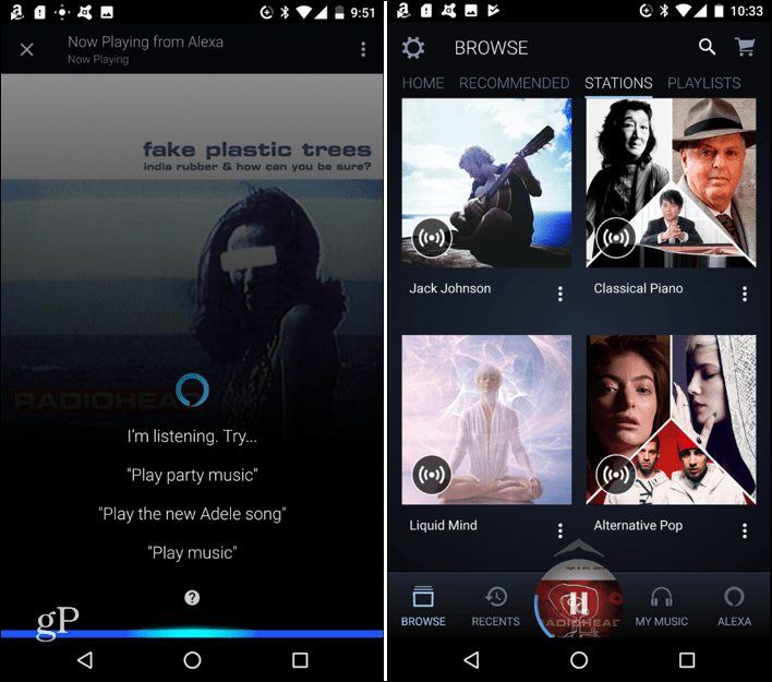 Użyj Alexa do sterowania głośnomówiącego w aplikacji Amazon Music na Androida lub iOS