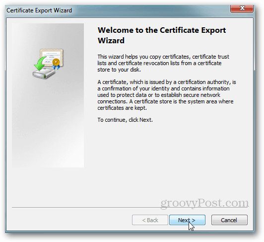 Eksport certyfikatów Windows