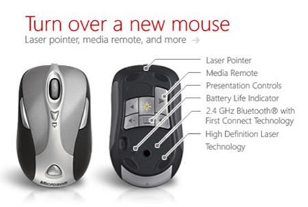Microsoft Prezenter myszy Wskaźnik prezentacji laserowej Przyciski sterowania bezprzewodowego