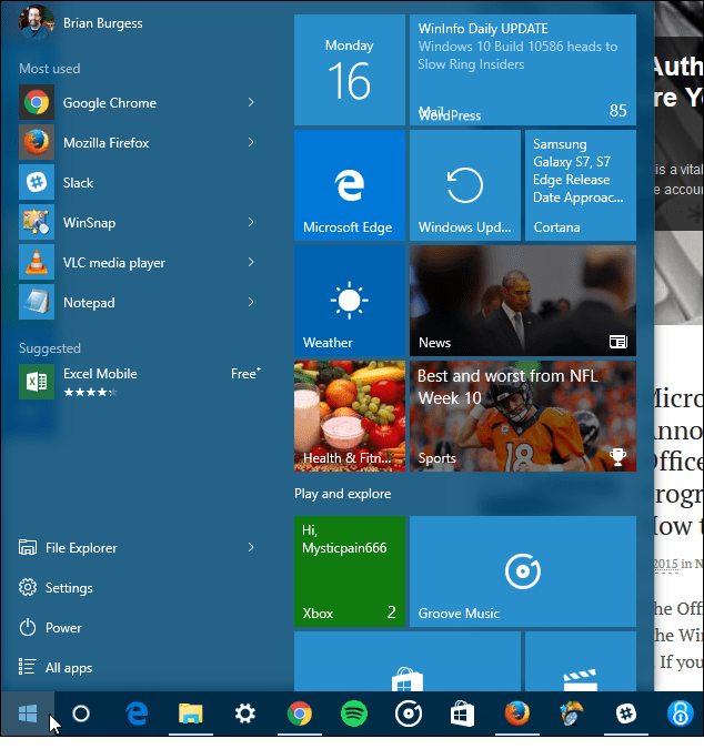 Wskazówka dla systemu Windows 10: wyświetl czwartą kolumnę kafelków w menu Start
