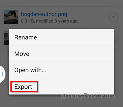 Eksport Dropbox do eksportu SD