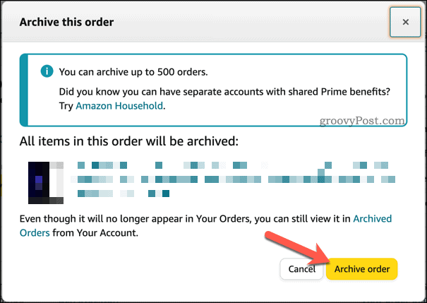 Potwierdzanie archiwizacji zamówień na Amazon