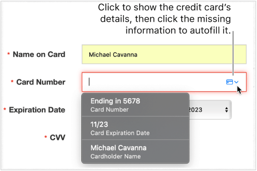Karta kredytowa pęku kluczy iCloud