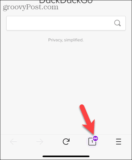 Wskaźnik przeglądania prywatnego w Firefoksie na iOS