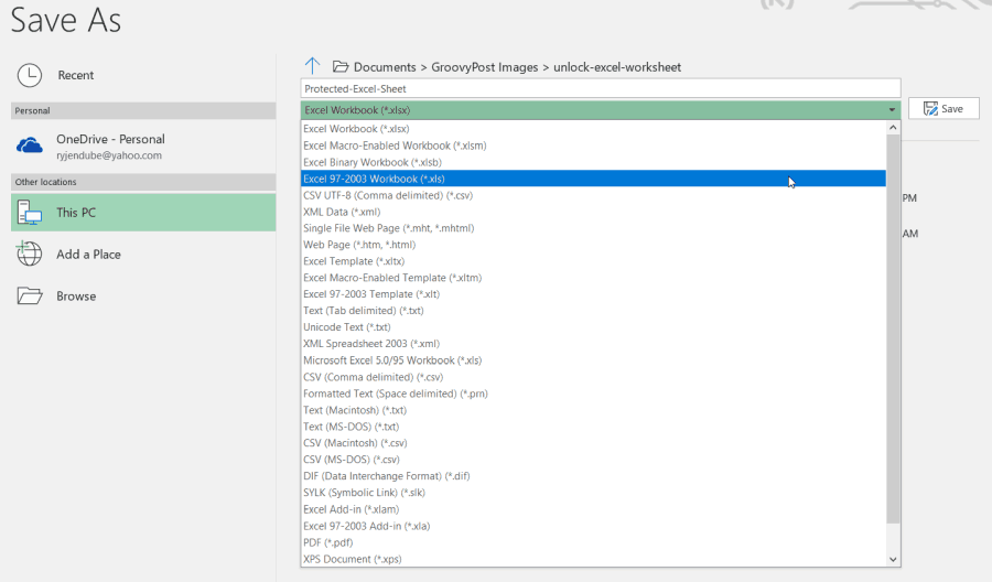 zapisz plik do starszej wersji programu Excel