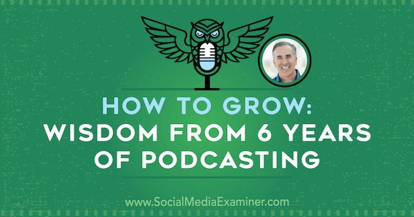 How to Grow: Wisdom From 6 Years of Podcasting, zawierający spostrzeżenia Michaela Stelznera na temat podcastu Social Media Marketing.
