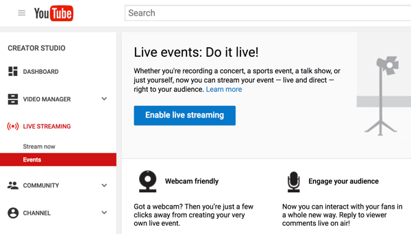 Skonfiguruj Hangouty na żywo w YouTube na żywo, aby przeprowadzić wywiad wideo.