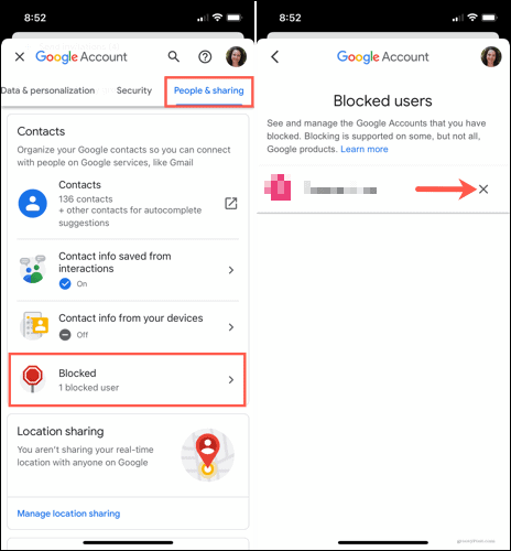 Odblokuj użytkownika na Dysku Google na urządzeniu mobilnym