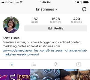 ustawienia profilu biznesowego na Instagramie