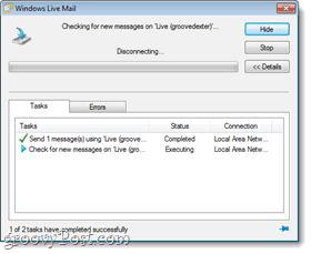 Test synchronizacji poczty Windows Live
