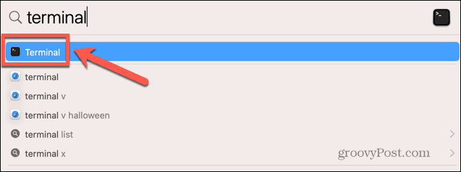 Wyszukiwanie w terminalu mac spotlight