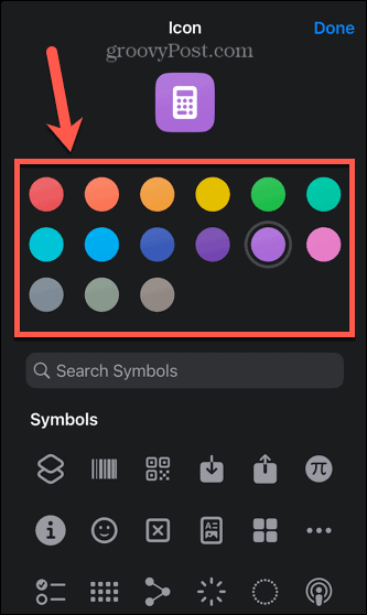 kolor ikony skrótu iPhone'a