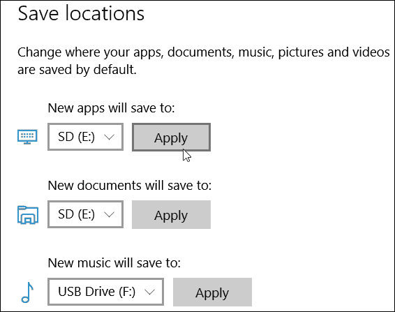 Zmień aplikacje Zapisz lokalizację