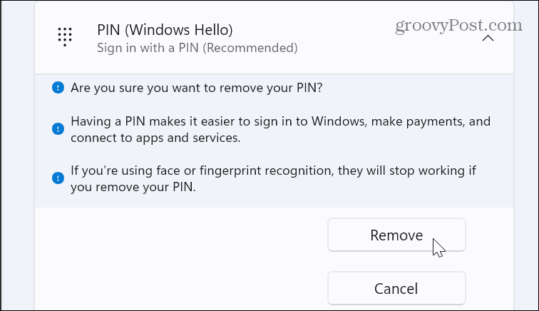Kod PIN do zalogowania się do systemu Windows 11