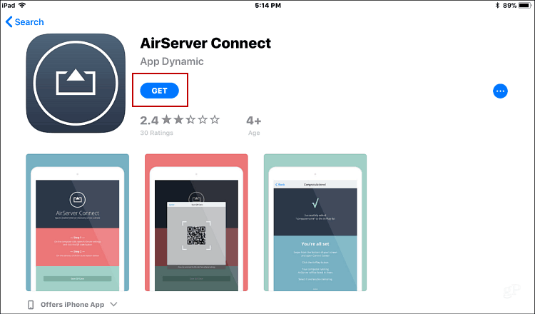 Zainstaluj AirServer Connect iOS