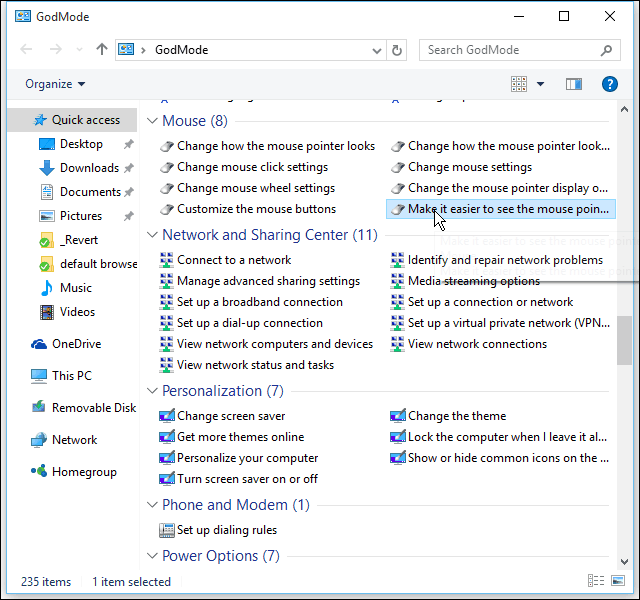 Jak włączyć tryb ukrytego boga w systemie Windows 10