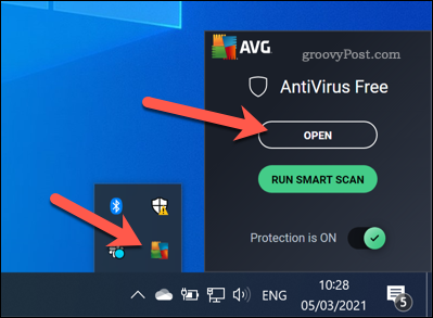 Otwieranie interfejsu AVG w systemie Windows