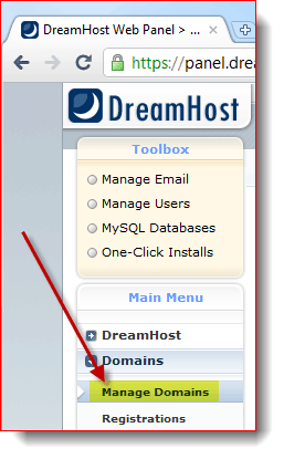 Zarządzaj swoją domeną w DreamHost