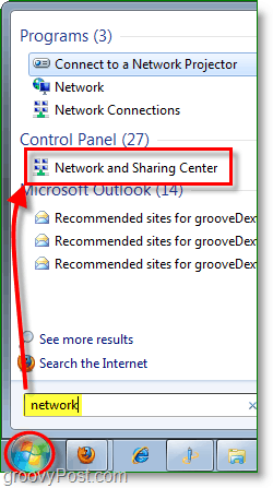 dostęp do sieci i centrum udostępniania w systemie Windows 7