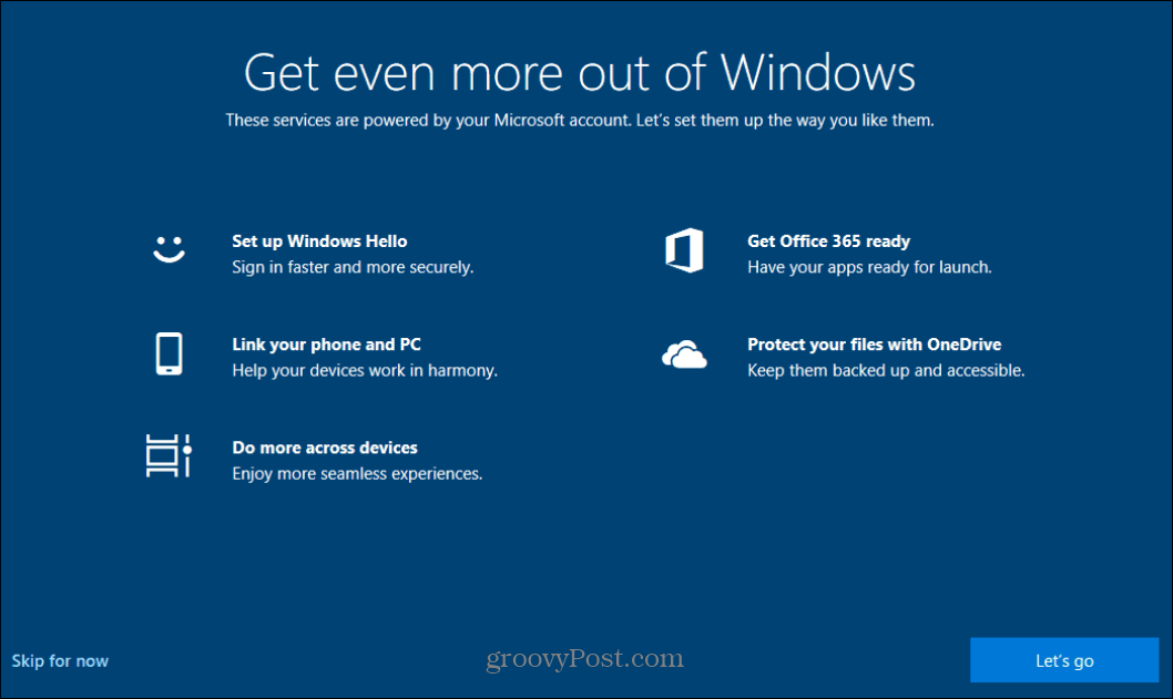 Wyłącz ekran powitalny „Wydobądź jeszcze więcej z systemu Windows” w systemie Windows 10