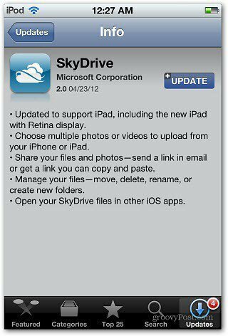 Aktualizacja SkyDrive iOS