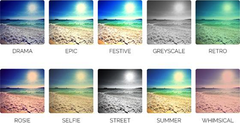 przykłady filtrów fotograficznych