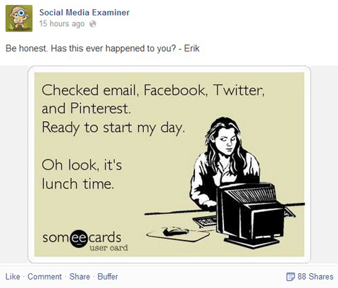post na facebooku dla egzaminatora mediów społecznościowych