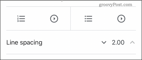 Ustawienie odstępu między wierszami Dokumentów Google na dwa