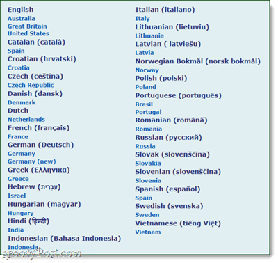 lista języków specjalnych