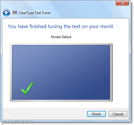zakończenie kalibracji tunera typu czystego w Windows 7 
