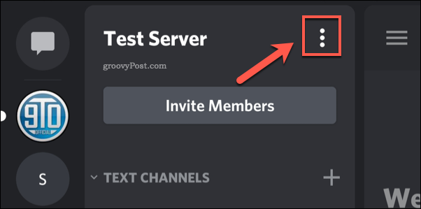 Discord Server settings Ikona menu z trzema kropkami