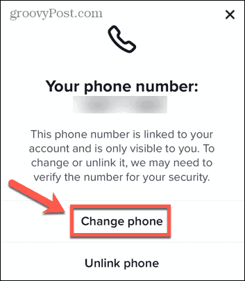 tiktok zmień numer telefonu
