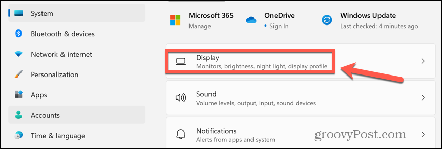 ustawienia wyświetlania w systemie Windows 11