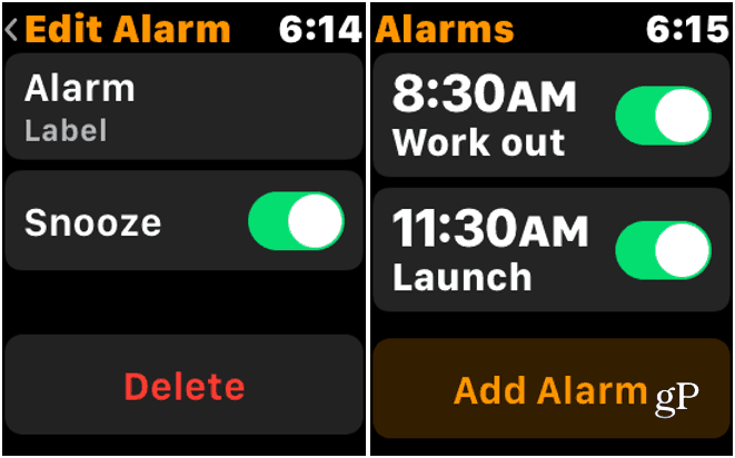 Usuń alarm Apple Watch