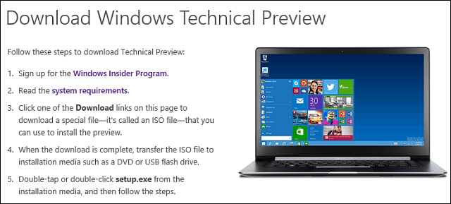 Pobierz podgląd techniczny systemu Windows 10