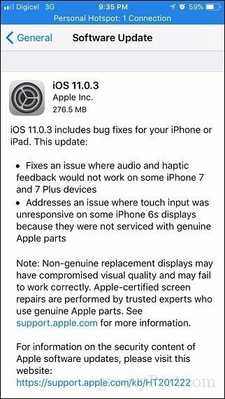 Apple iOS 11.0.3 - Apple wydaje kolejną niewielką aktualizację dla iPhone'a i iPada