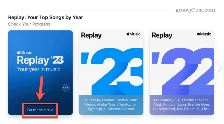 Apple Music Replay przejdź do strony